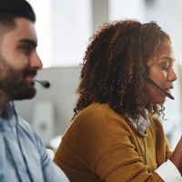 two customer service representatives